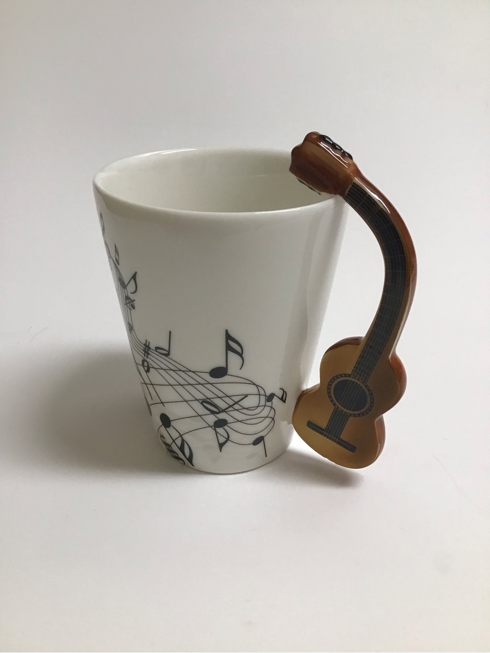 Guitar Handle Porcelain Coffee Mug Tea Cup 8oz Music Notes Rocker Desk Pen Cup - Picture 12 of 12